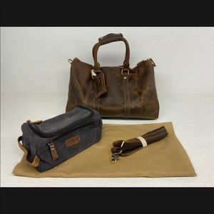 NEW Wall St Leather Duffle/Overnight Bag - Retails: $300